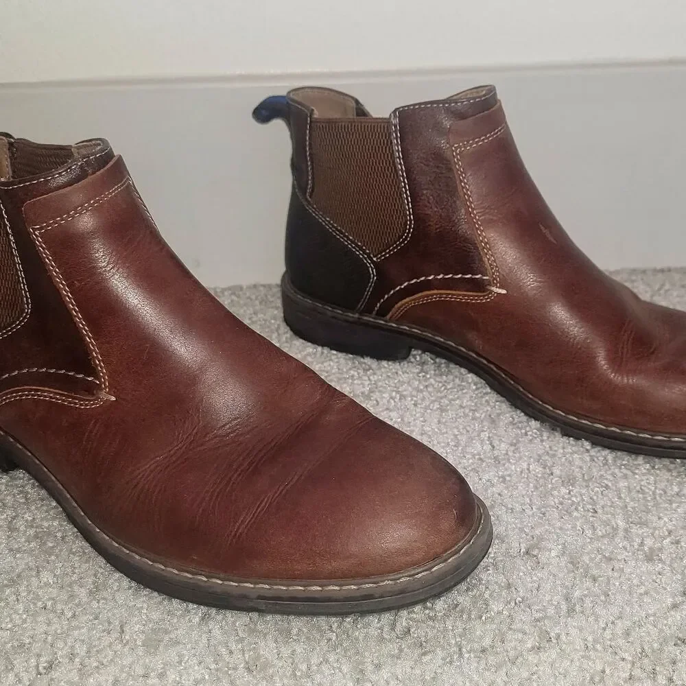 Nunn Bush Men's Fuse Plain Toe Chelsea Boot (Size 9)